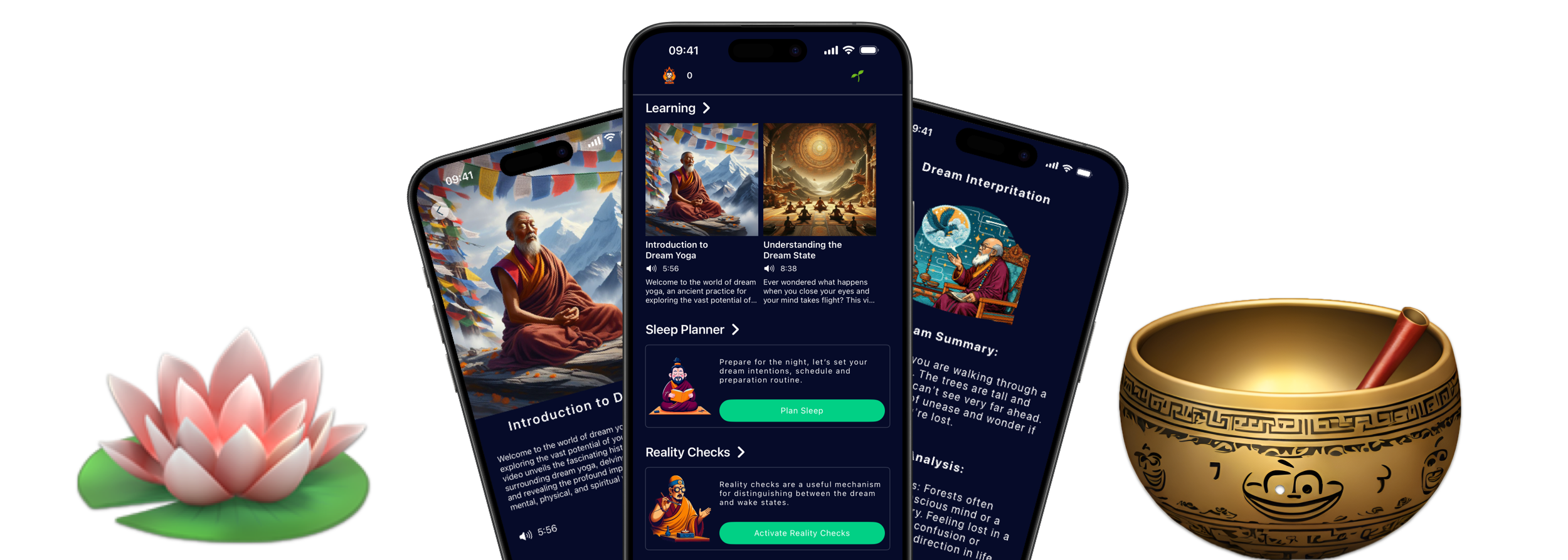 Mindful Slumber: Dream Yoga app running on iPhone and Mac