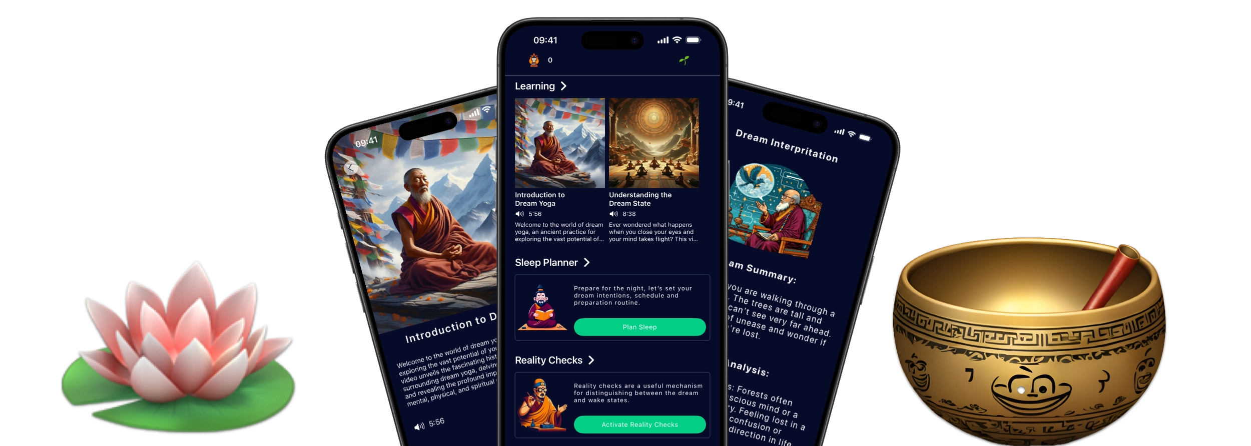 Mindful Slumber: Dream Yoga app running on iPhone and Mac